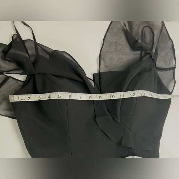 Morilee Madeline Gardner Black Chiffon Spaghetti Strap Dress - Picture 7 of 11